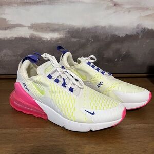 Nike Air Max White and Yellow Sneakers